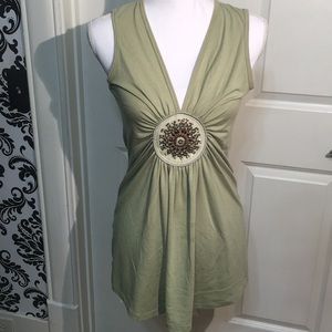 Sage Green Jeweled Tank